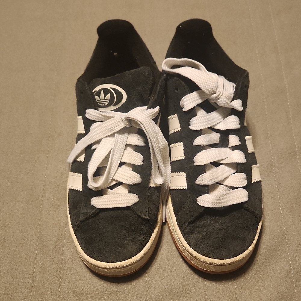 Adidas Classic Black and White Suede Sneakers